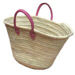 The Sun Basket Bag French Baskets Handles Leather Fuchsia