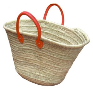 The Sun Basket Bag French Baskets Handles Leather Red