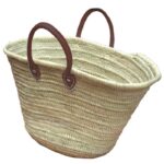 The Sun Basket Bag French Baskets Handles Leather Brown