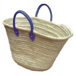 The Sun Basket Bag French Baskets Handles Leather Blue Night