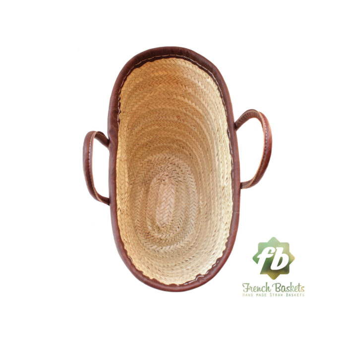 Natural French Basket Handle Leather Outline
