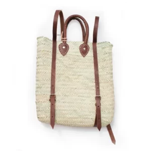 Straw Bag French Baskets Backpack square shape