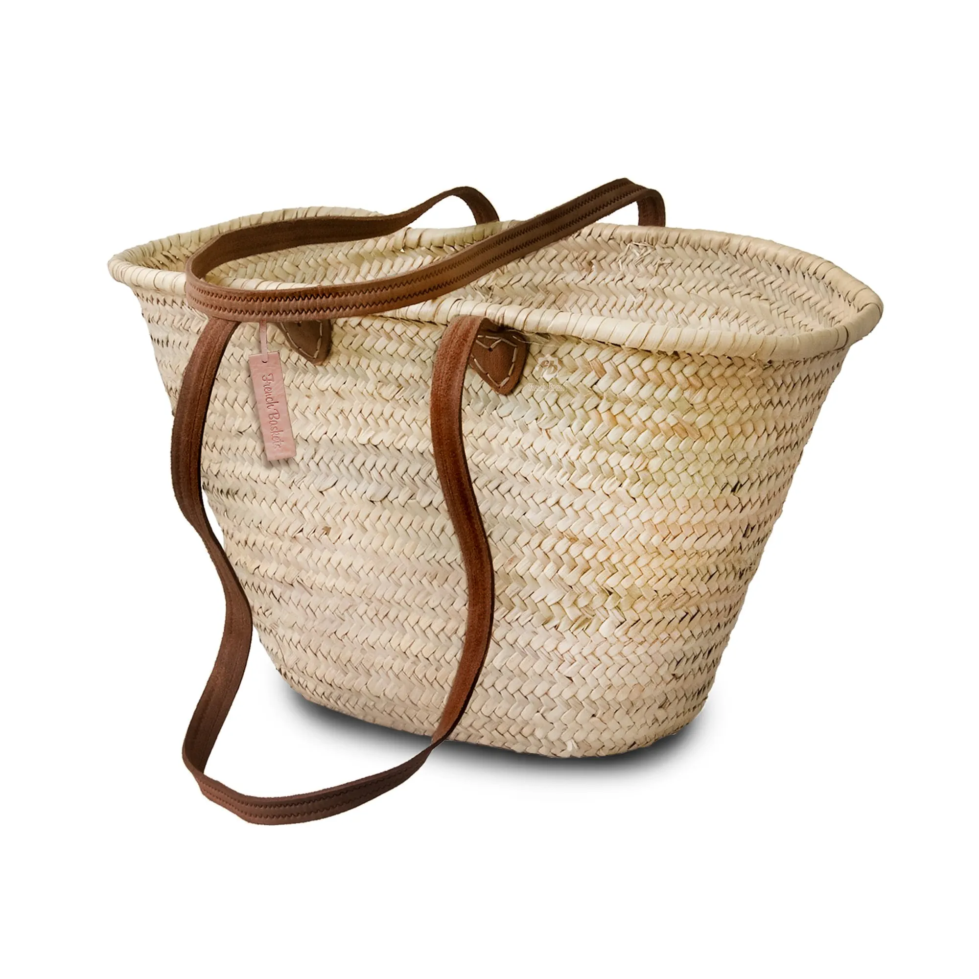Oval Straw Basket Handbag Rustic French Beach Tote Shopper Holiday Bag 