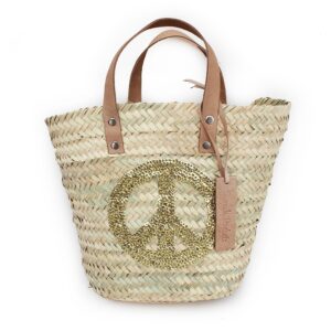 mini Baskets Gold Peace and Love spangle