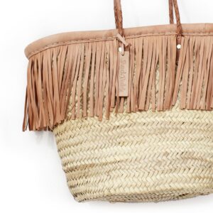 Baskets small Fringe Leather natural