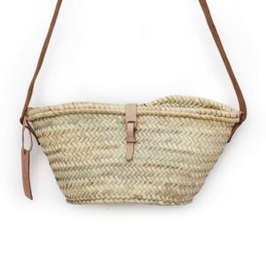 Joséphine Mini basket with leather natural closure