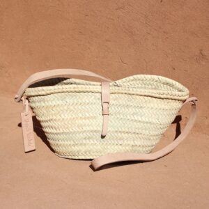 Joséphine Mini basket with leather natural closure