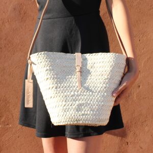 Adèle Mini basket with leather natural closur