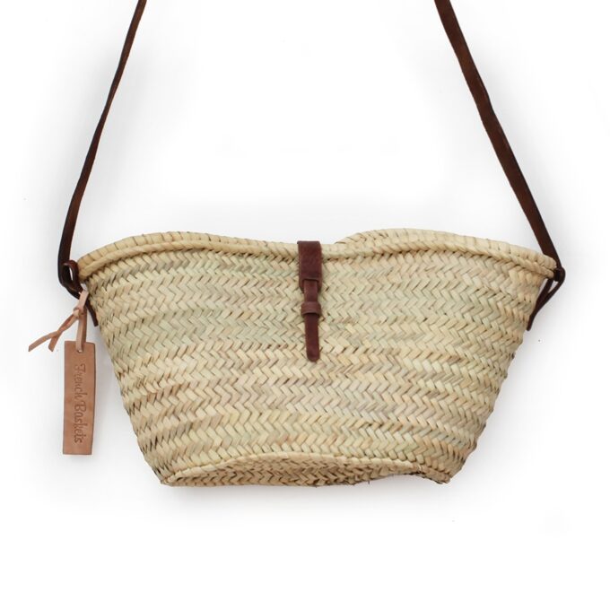 Joséphine Mini basket with leather brun closure