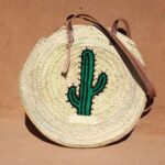 Round large straw basket cactus