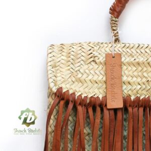 Miami Small Baskets Brown fringe leather