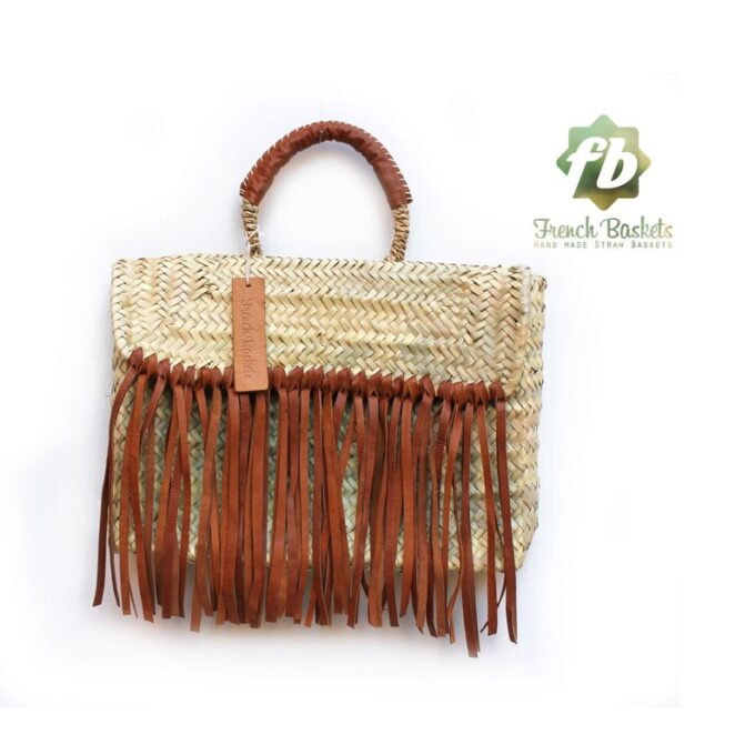 Small Bag Miami French Baskets Brown fringe leather
