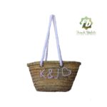 Wedding gift Customized straw bags French baskets Monogrammed bag personalized