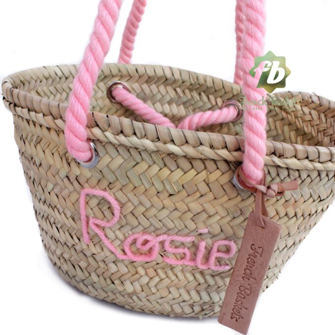 Customized straw bags Baptism gifts French baskets Monogrammed bag personalized