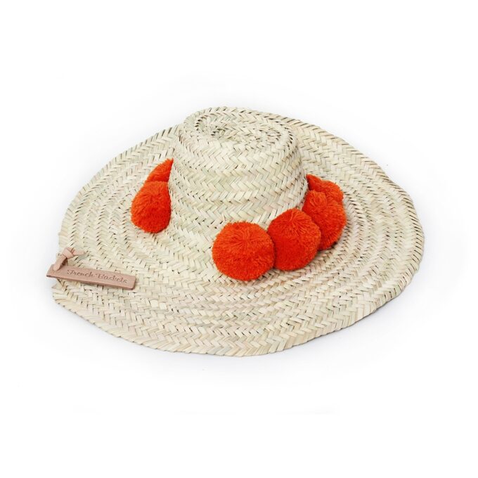Straw Hats pompom Orange