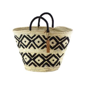Beach french basket with wool handles